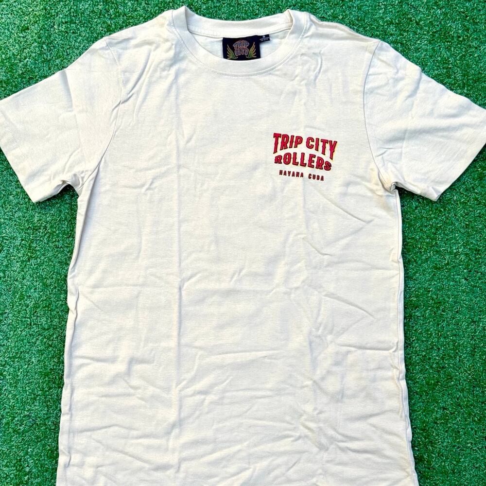 Trip City T Shirt Rollers Hayana Cuba Shirt Beige Tee